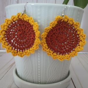Handmade sunflower earrings